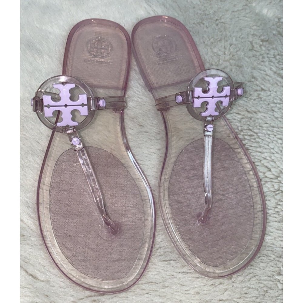 TORY BURCH Lavender Mini Miller Jelly Flip Flop Thong Sandals Slides Size 11